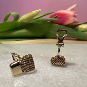 Sarah Coventry Gold Mesh Earrings
